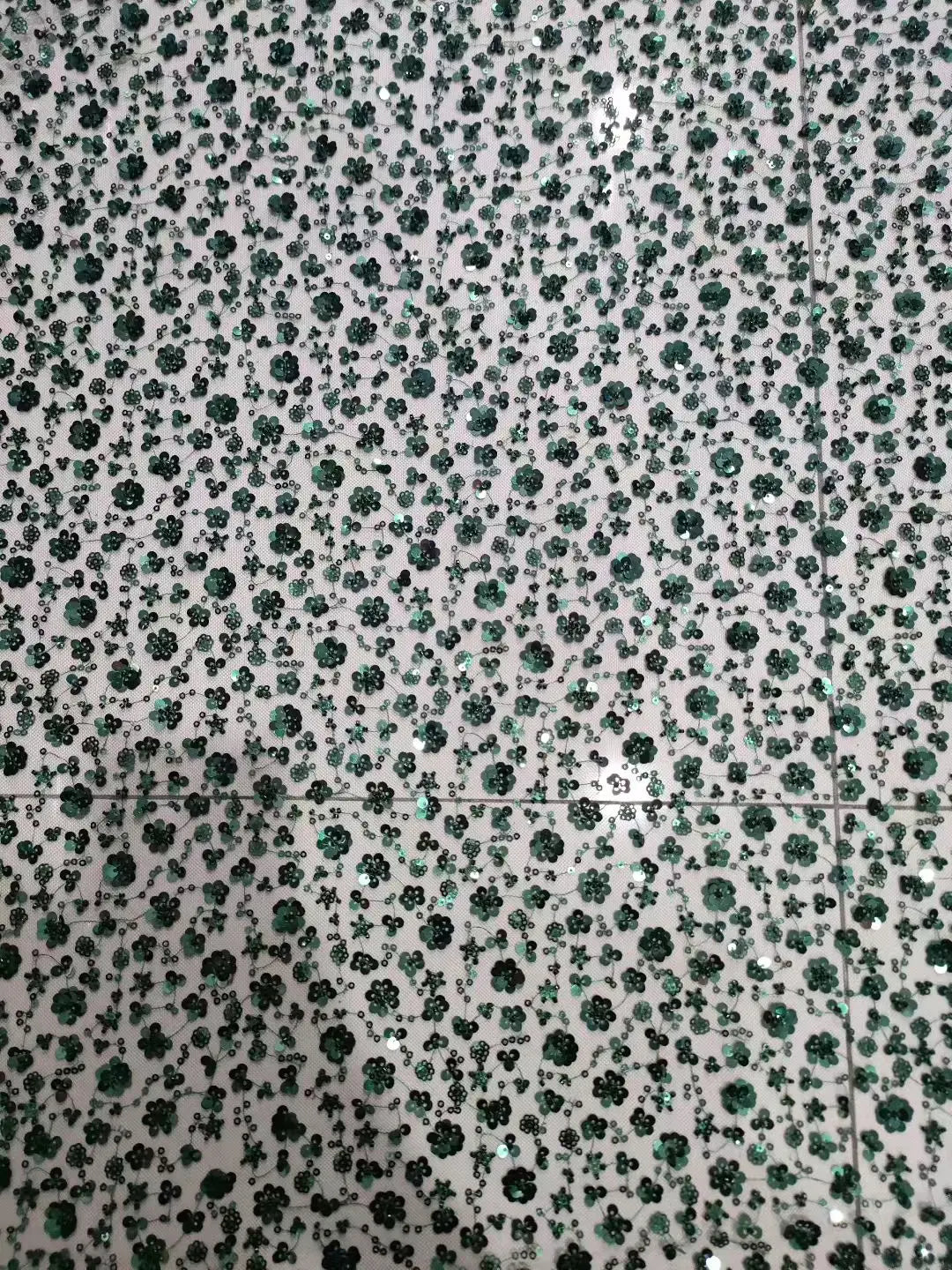 Sequin Flower Mesh Fabric - Elegant Glitter Sheer Material