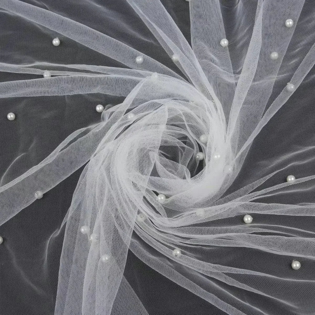 Encrypted soft pearl net fabric suitable for wedding dresses formal gowns headscarves and handmade DIY clothing fabrics