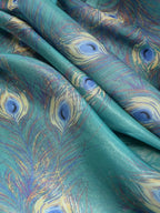 Peacock Feather Silk Organza Fabric - fabric photo 3