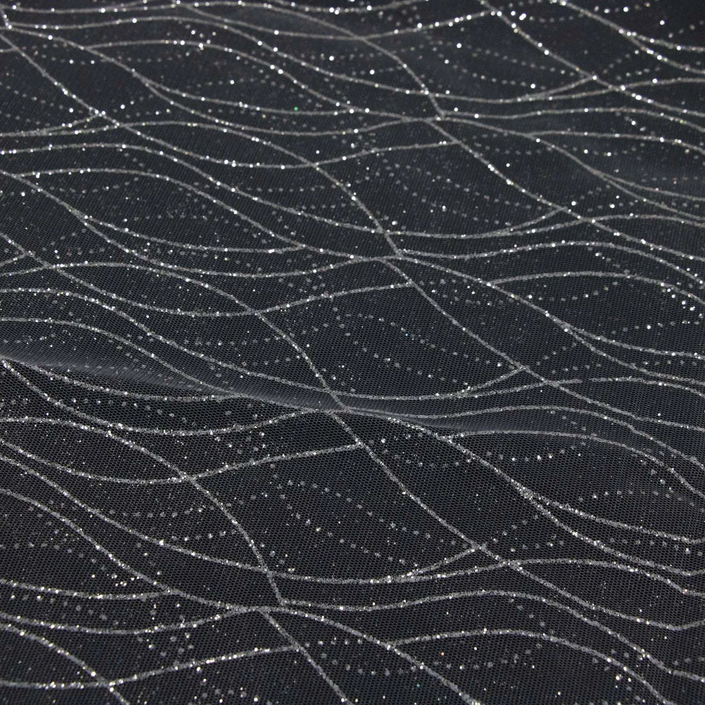 Striped spray silver glitter pink glitter transparent mesh sewing wedding dress fabric mesh accessories