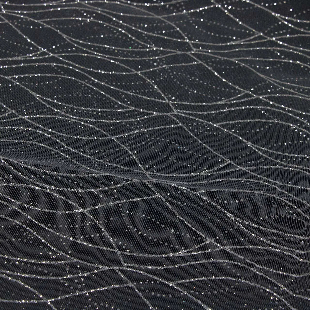 Striped spray silver glitter pink glitter transparent mesh sewing wedding dress fabric mesh accessories