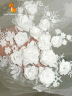 قماش شبكي مطرز بالخرز والترتر الفضي اللامع، تطريز معقد لحجاب العروس وفساتين السهرة، مورد منسوجات للمناسبات الراقية