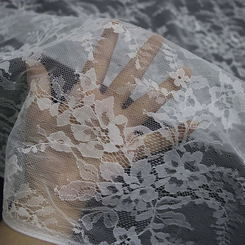 فستان زفاف من قماش الدانتيل عالي الجودة بعرض 1.6 متر، قماش ملابس، مفرش طاولة، ستائر، إكسسوارات بيضاء مصممة