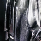 Mirror Silver Shiny Knitted Liquid Metal Texture Fabric - Water Gloss 150cm - fabric photo 6