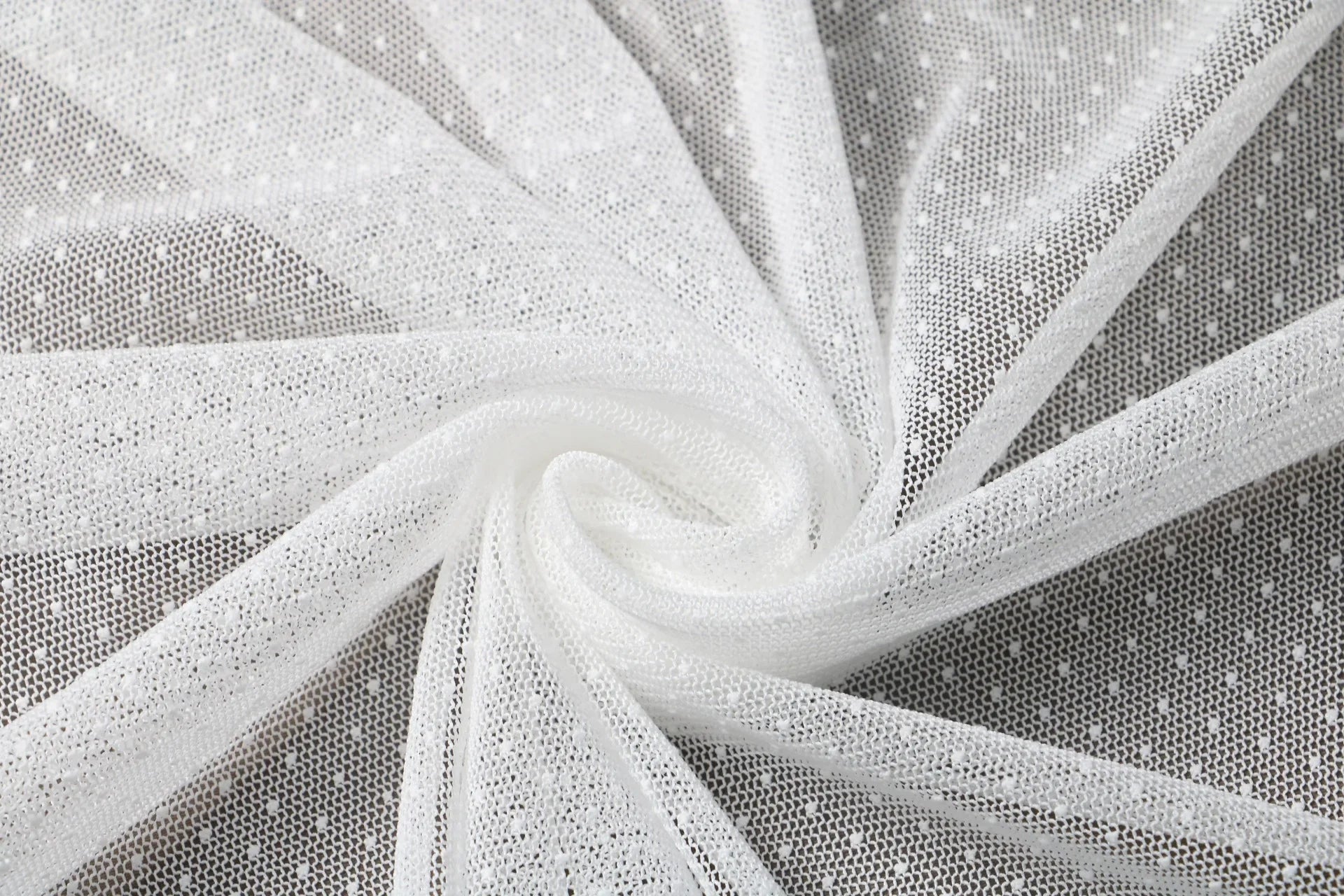 Polka Dot Mesh Organza Fabric - Refined Sheer Material