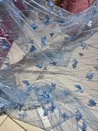 Butterfly Patterned Three-dimensional Embroidery Mesh Fabric For Wedding Dresses, Background Decoration Fabric For Formal Attire