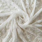 Encaje de malla bordado copo de nieve encaje vestido de novia bordado plano fotografía fondo DIY cortinas mantel vestido velo