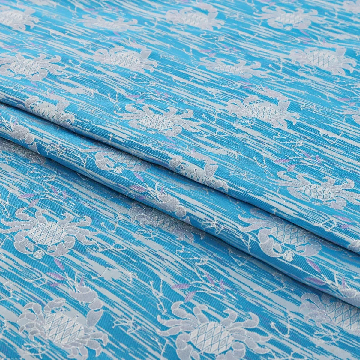 قماش جاكار بروكار بخيوط ذهبية فلكية - نمط سماوي