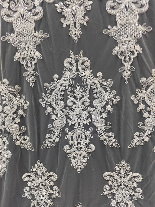 Bead Embroidered Lace - Elegant for Wedding Dress & Evening Gown - fabric photo 2