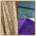 قماش شبكي من الترتر الذهبي اللامع - مادة شبكية لامعة 130 سم