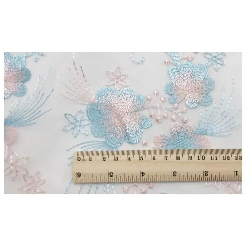 Tela de malla de encaje bordada con flores 3D para vestidos de novia, Hanfu, Cheongsam, bolsos de ropa para niños, proyectos de moda artesanales.