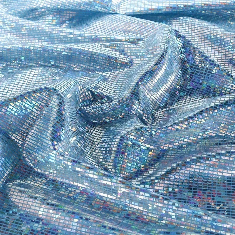 Laser Iridescent Shiny Hot Stamping Block Fabric Sewing Stage Performance Costumes Background Decoration Designer Fabric