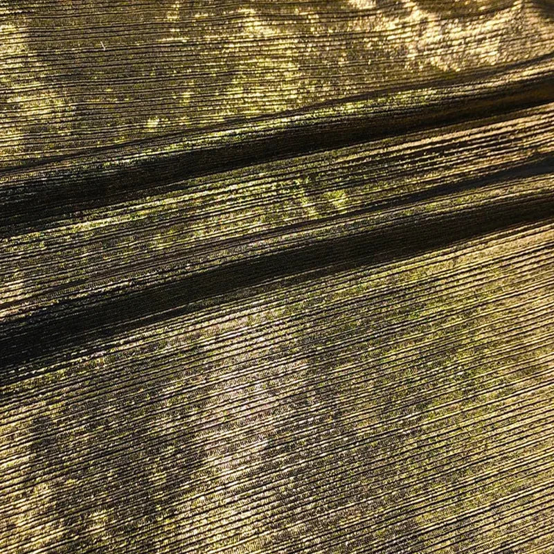 قماش مخطط بختم ساخن معدني - مادة لامعة مقاومة للتجاعيد