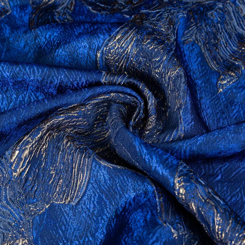 Vintage Jacquard Brocade Fabric - Textured Weaving Material 127cm