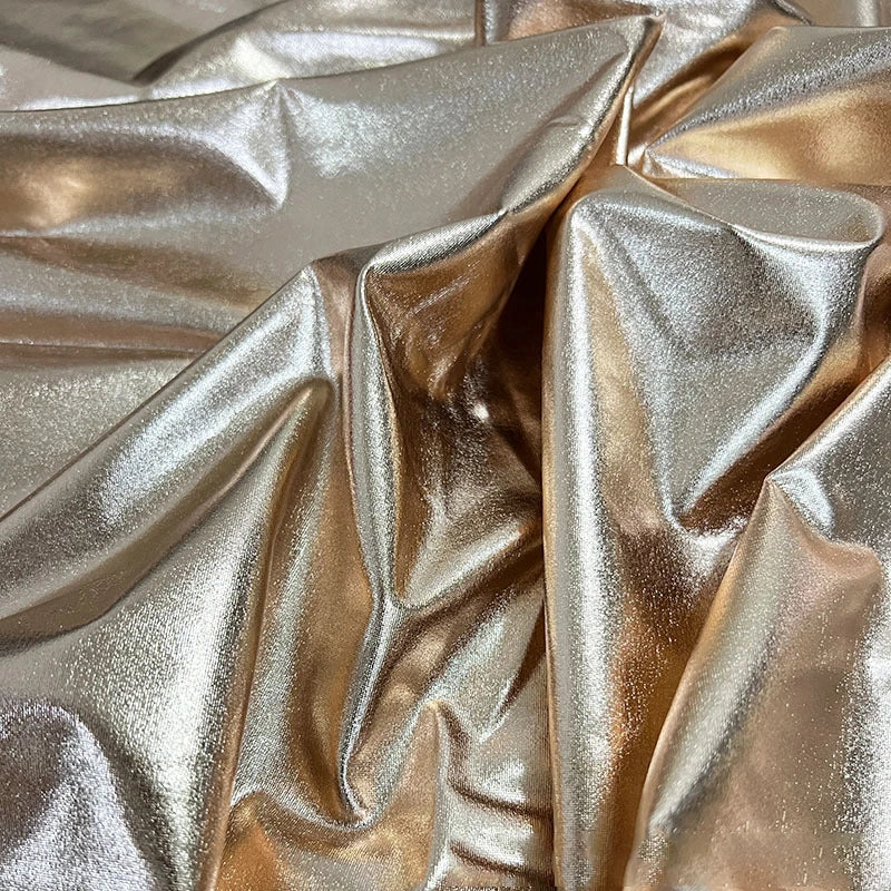 Stunning Gold Liquid Metallic Spandex Lame Fabric for Dance Wear Costumes Dress Backgrounds and Fashion Designer Material