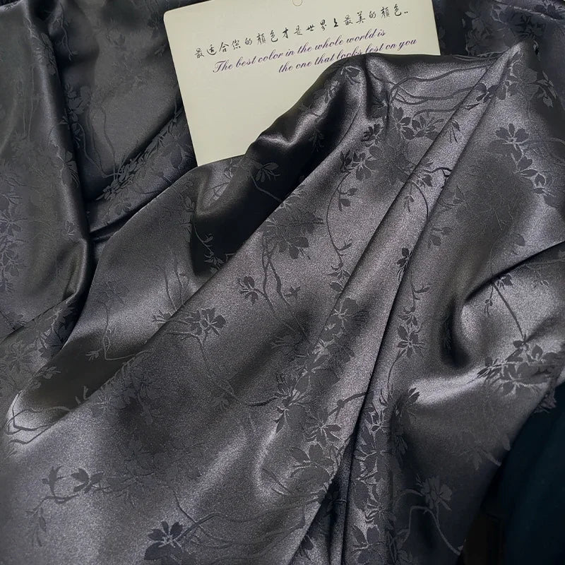 قماش ساتان أسيتات مقلد ناعم من الجاكار - خامة فاخرة، 145 سم