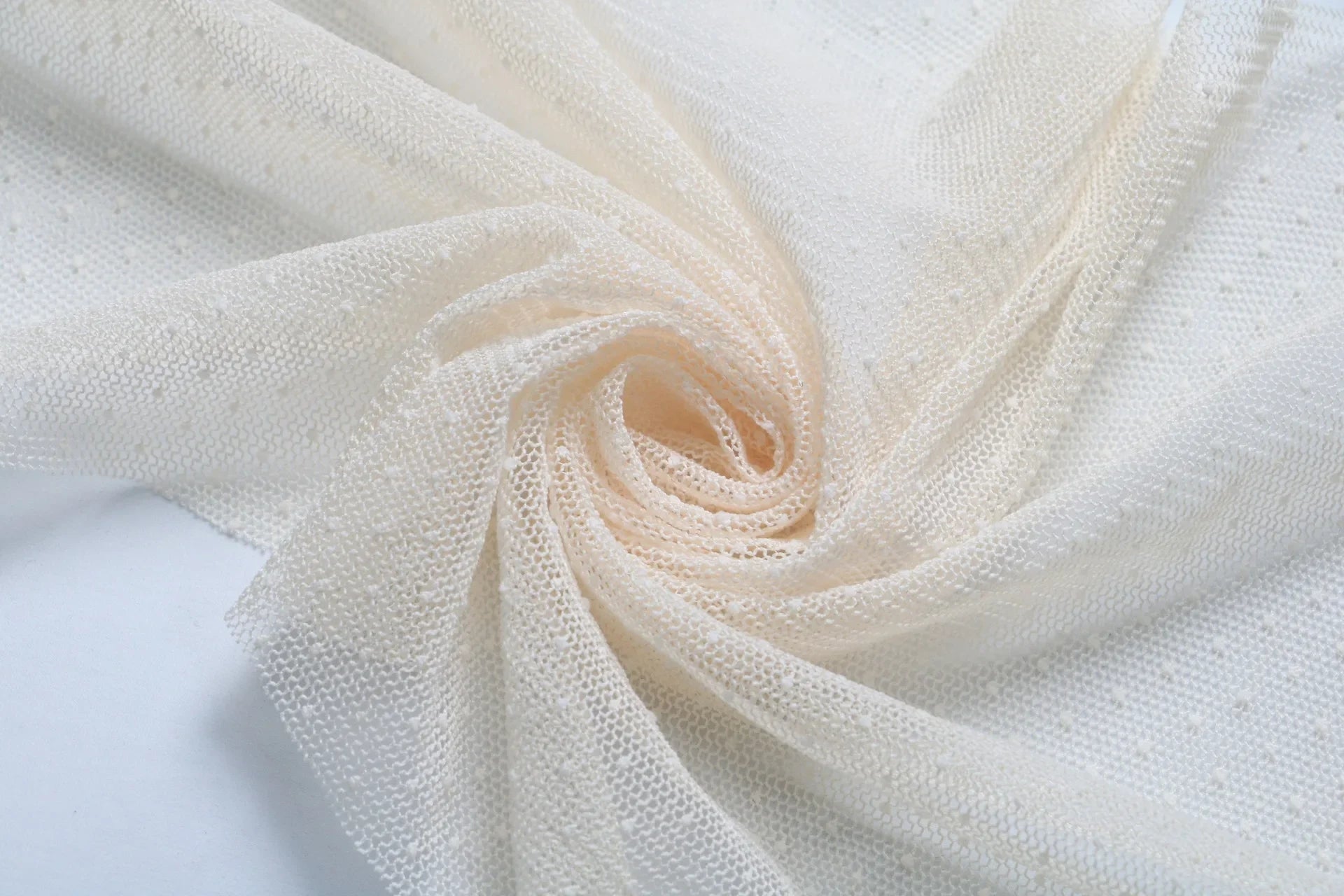 Polka Dot Mesh Organza Fabric - Refined Sheer Material