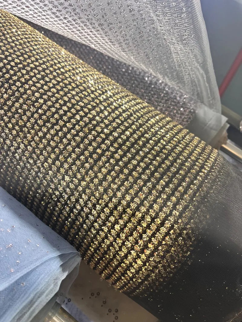 نقاط بولكا لامعة، ختم ذهبي ساخن، قماش شبكي لامع، فستان رسمي، بدلة أداء، ديكور خلفية، قماش