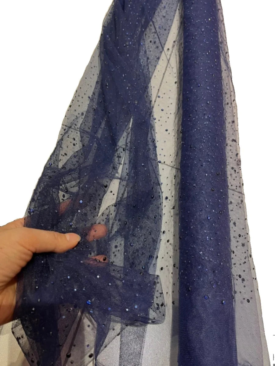 Wine Red Champagne Dark Green Iridescent Laser Hot Stamping Sequins Mesh Fabric Embroidery Lace Wedding Fabric