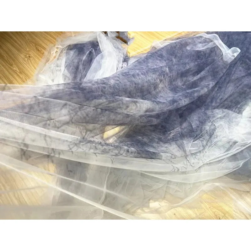 قماش شبكي مطبوع عالي الجودة بألوان متدرجة لخياطة فساتين السهرة وملابس الأطفال وتنورة منتفخة وقماش خفيف الوزن