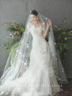 Three-dimensional Embroidery Fabric With Multi-color Gradient Flowers Soft Dress For Children Wedding Dress Formal Wear Fabric