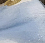 Light Sky Blue Hot Stamping Shiny Piece Skirt Mesh Transparent DIY Background Decoration Sewing Dress Fabric