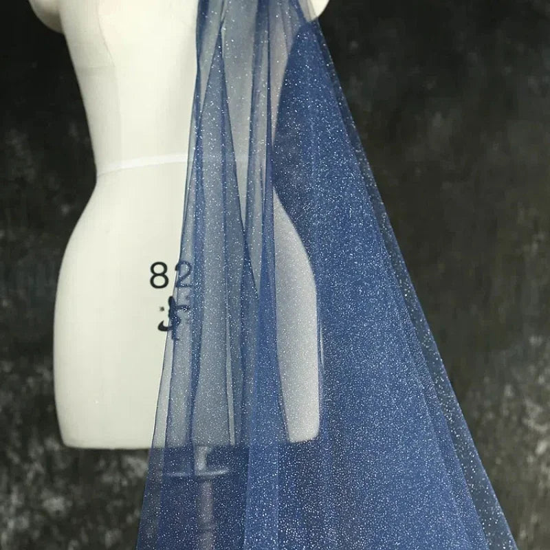 Shiny Silver Gold Spray Headscarf Fine Powder Mesh Fabric for Wedding Dress Photography Background Yarn