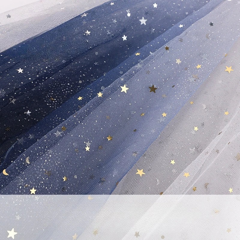 Gradual Starry Sky net fabric suitable for weddings  princess fairy dresses children's clothing and custom flower packaging