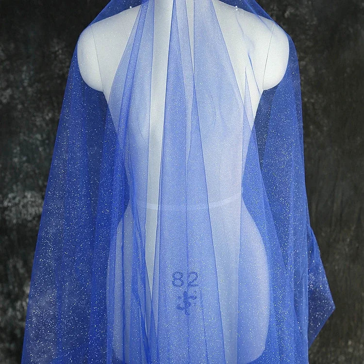 Shiny Silver Gold Spray Headscarf Fine Powder Mesh Fabric for Wedding Dress Photography Background Yarn