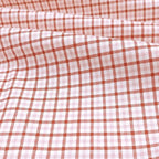 100% Cotton Plain Weave Floral Check Fabric - Country Style Material