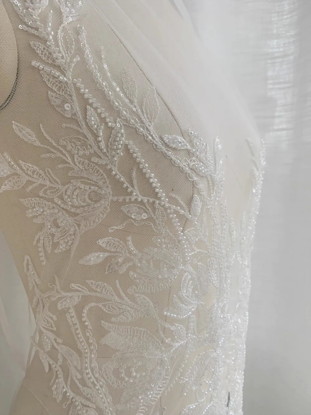 Black and white leaf flower nail bead lace large flower piece sewing wedding dress chest decoration embroidery piece