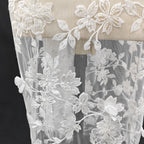 Nuevo vestido de novia de lujo con flores tridimensionales hecho a mano, tela de encaje DIY, vestido de noche, pañuelo para la cabeza, qipao blanco crudo