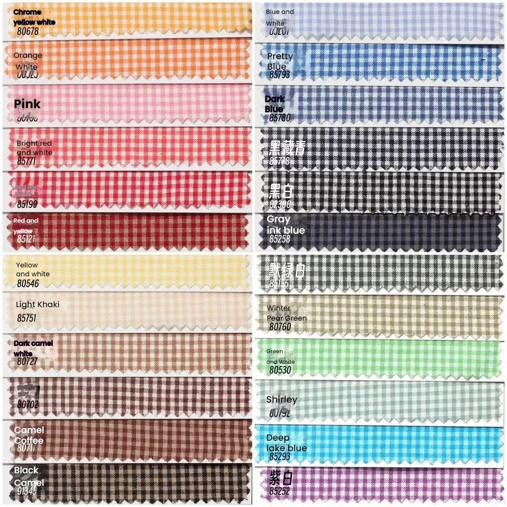 Multi-color 2mm small grid cotton fabric sewing doll clothing dress home textile tablecloth Head accessories fabric