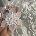 High-End Branch Leaf Petal Embroidered Beaded Sequin Lace - Wedding Veil Gift Decor Fabric