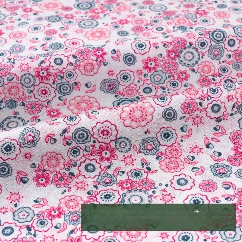 Tela rústica de algodón con pequeñas flores - Material para manualidades de ropa de bebé (160 cm)