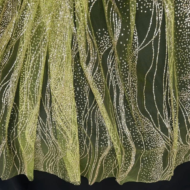 Luxury Water Ripple Sequin Tulle Fabric, Perfect for Wedding Gowns, Performance Costumes, and Children's Handmade Designs