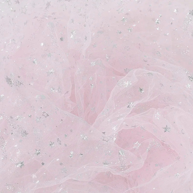 Tela de tul dorado con estrellas, color rosa, azul y morado, con purpurina brillante y bronceado, para manualidades de costura, decoración de fondo para bodas, fiestas de cumpleaños