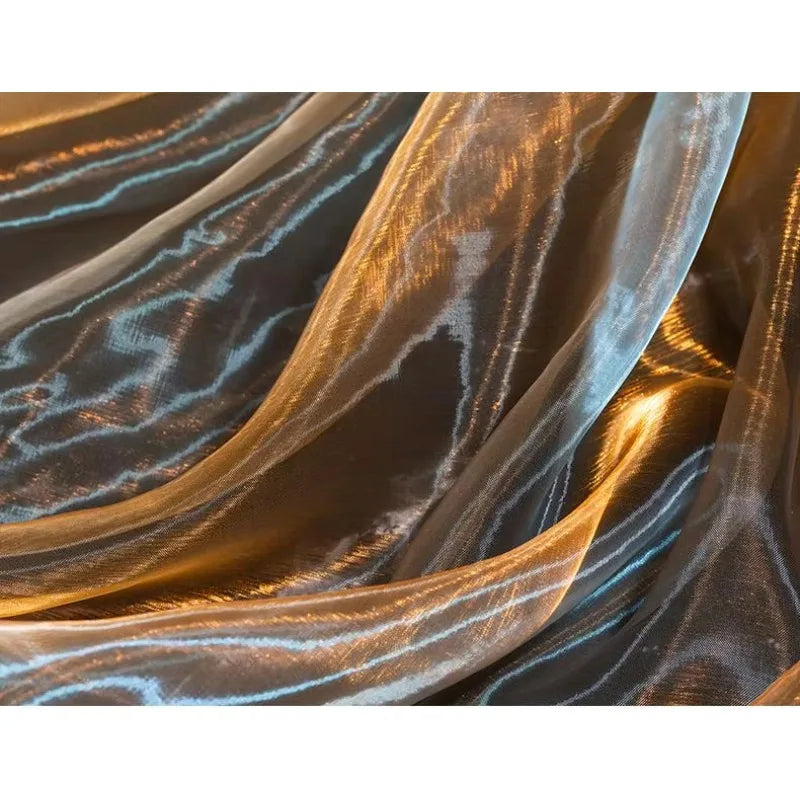 Gradient Color Laser Organza Fabric - Sheer Ombre Material 150cm