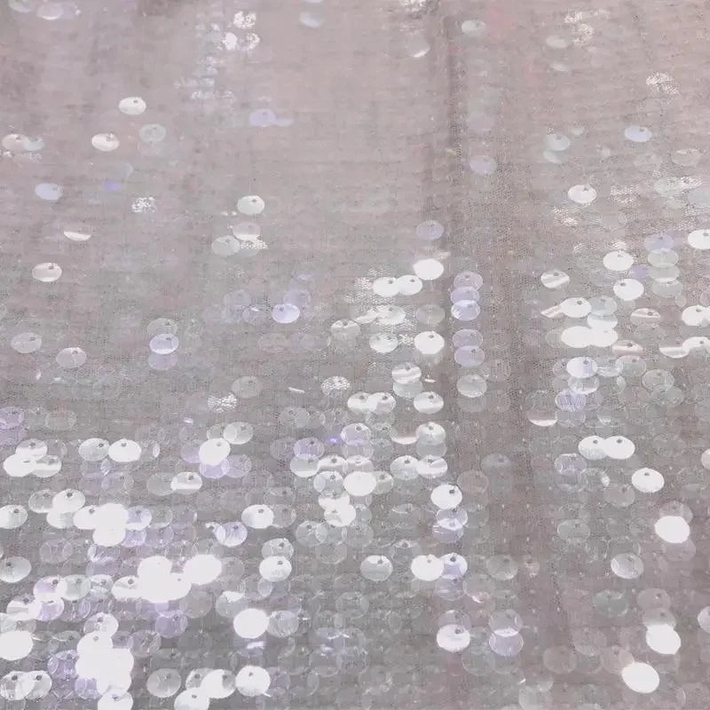 Multi-Color Glitter Sequins Mesh Fabric - Transparent Sparkle Material 130cm