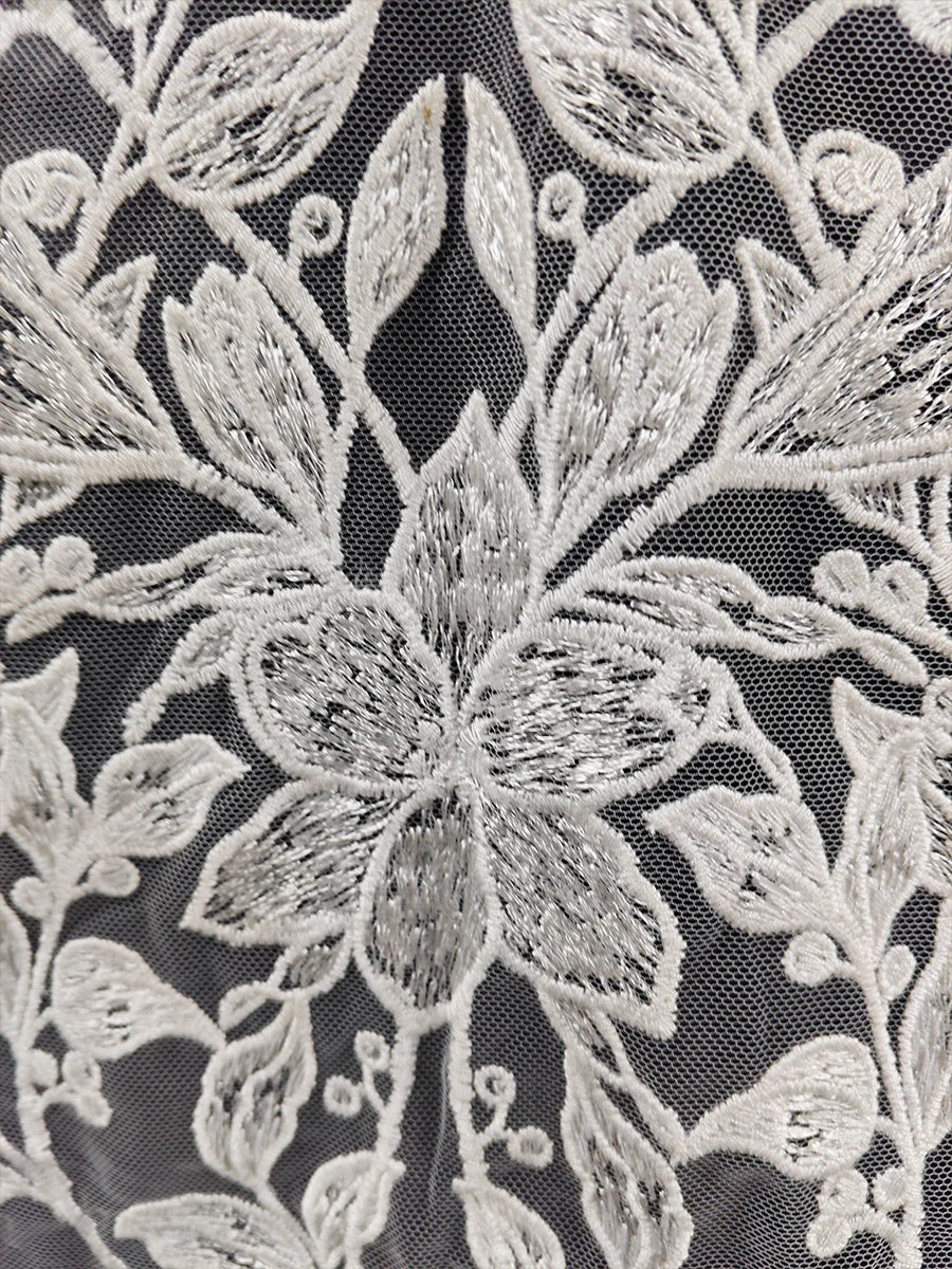 Pegatinas de flores de encaje bordado blanco, materiales de decoración para vestidos de boda, accesorios de diseño DIY