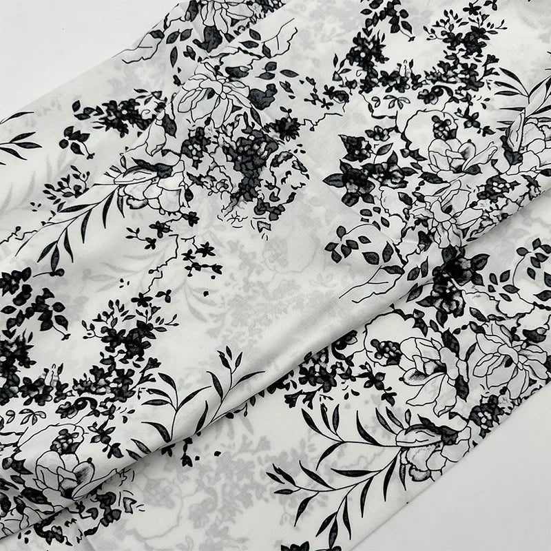 قماش قطني كتان مطبوع بنمط زهور فنية مرسومة بالزيت لخياطة غطاء الطاولة والستائر والديكور الداخلي