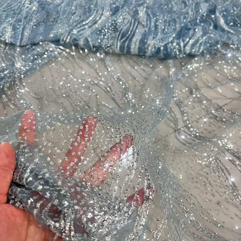 Gold Silver Wedding Fabric for Backgrounds, Ceilings, Chair Backs, and Designer Stage and Dress Material