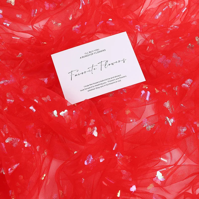 قماش شبكي ملون على شكل فراشة مناسب لتزيين حفلات الزفاف وفساتين الشيفون والتنانير والإكسسوارات وما إلى ذلك