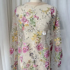 Embroidery Bead Sequin Mesh Lace Fabric - Wedding Dress Material 130cm