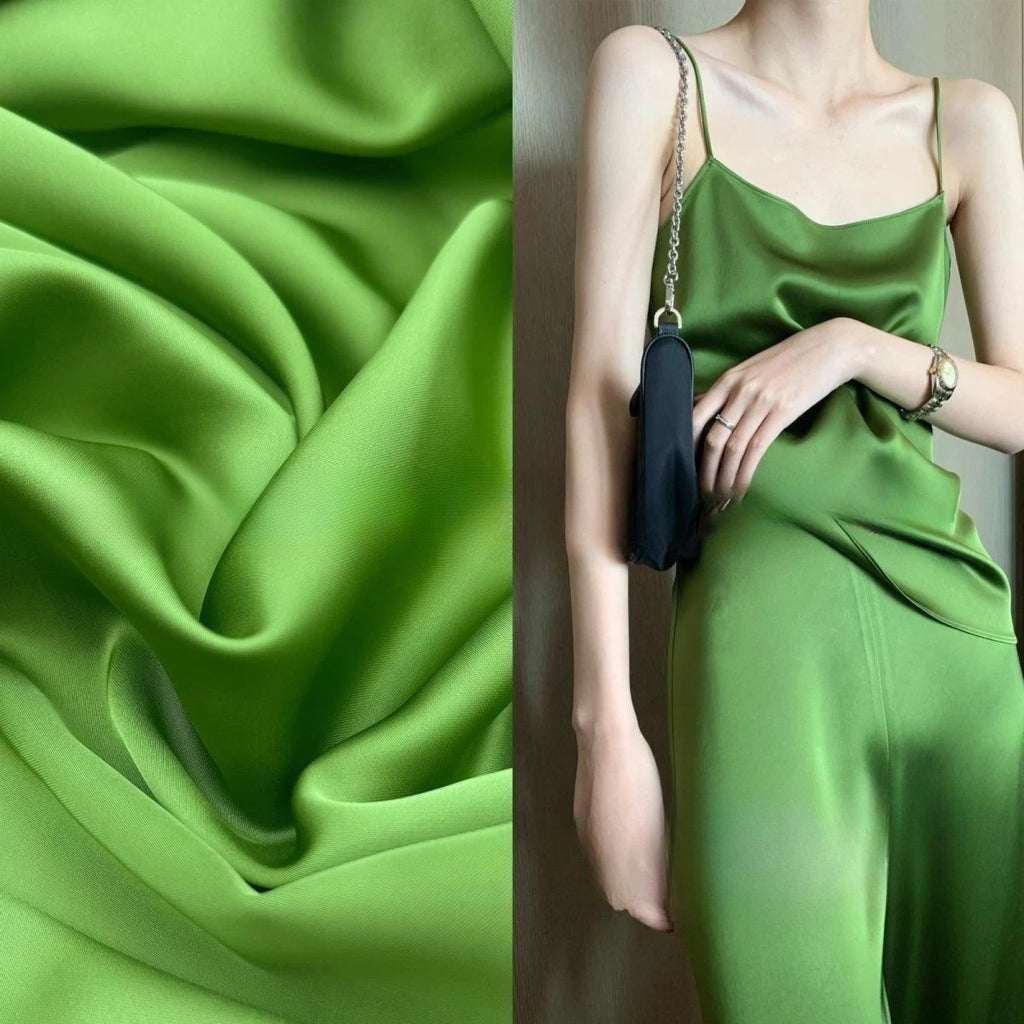 Smooth and lustrous anti-wrinkle double-sided acetate fabric suitable for wedding dresses formal gowns and handmade DIY clothing