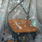1.5M Wide Star Iridescent Sequin Embroidery Mesh Sewing Children's Clothing Shawl DIY Curtain Designer Fabric