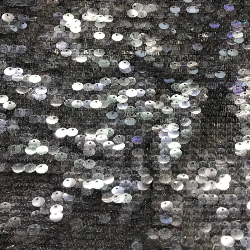 Multi-Color Glitter Sequins Mesh Fabric - Transparent Sparkle Material 130cm