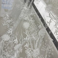 Bird Pattern Lace Embroidered Tulle - Sheer for Wedding Dress & DIY