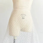White Size Grid Glitter Embroidery Lace Fabric for Wedding Dress DIY Handmade Material