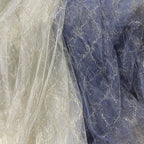 قماش دانتيل بلون المشمش الرمادي والأزرق والذهبي لفستان الزفاف، قماش شبكي مع تفاصيل الخيوط